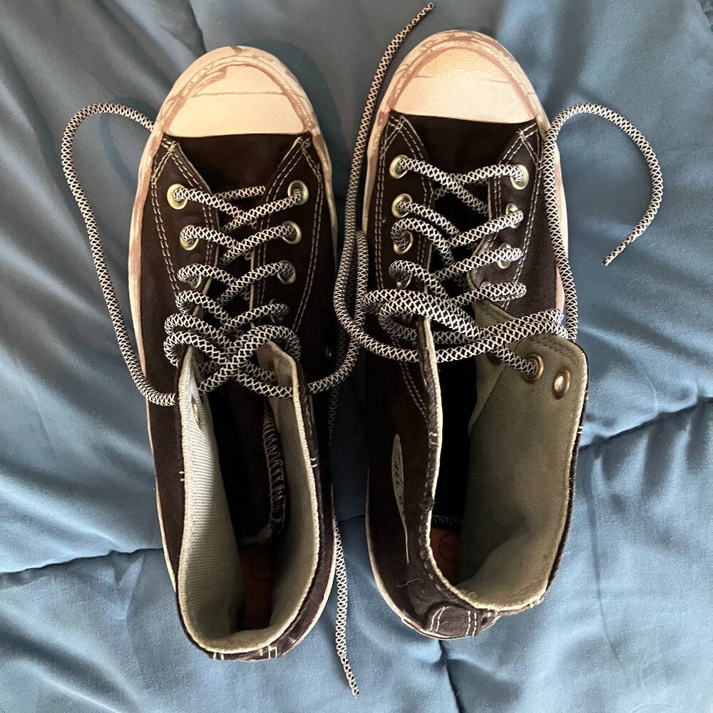 DIY gone wrong, black lugged converse high-tops